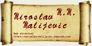 Miroslav Malijević vizit kartica